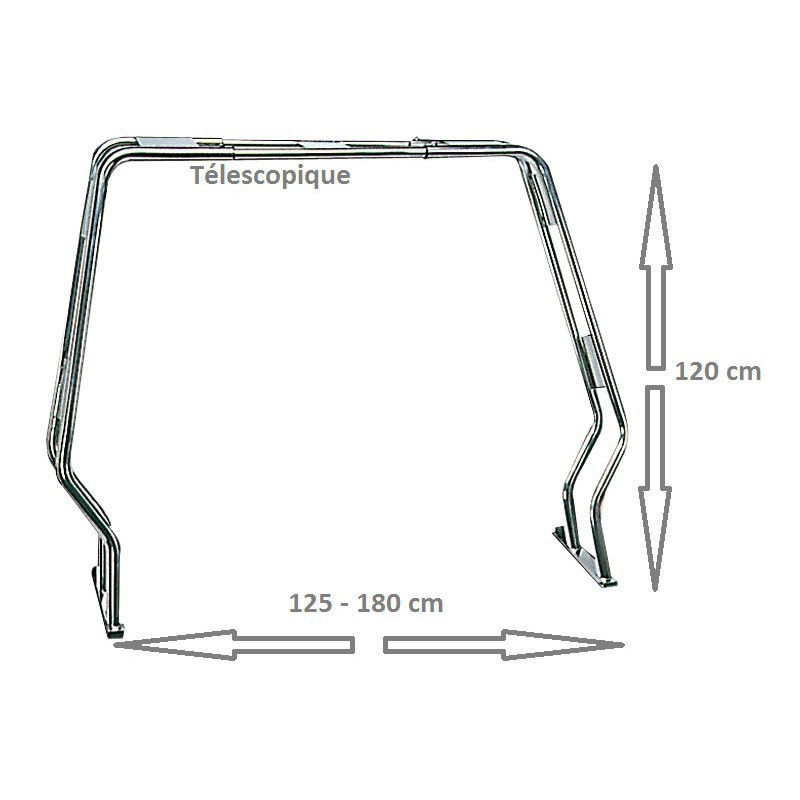 Roll Bar Arceau Arri Re En Inox Pour Bateau Semi Rigide Cm