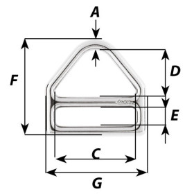 Triangle à barrette inox 316L Wichard | Sangle, sandow & élastique accastillage bateau haut de gamme | Inox poli