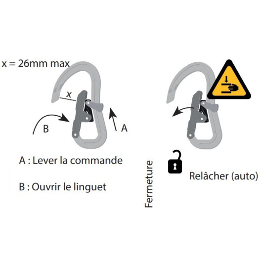 Longe Proline extensible 1,40 m 1 mousqueton Wichard | Longe, harnais & ligne de vie | sécurité bateau ouverture facile