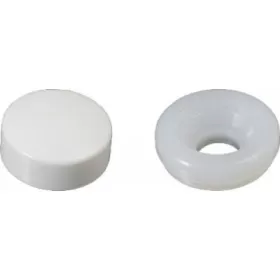 MARINOX Cache vis TF et support nylon | Blanc Support et capuchon en nylon blanc MARINOX pour vis tête fraisée | Visserie nylon pour bateau et van | Taille 4/5