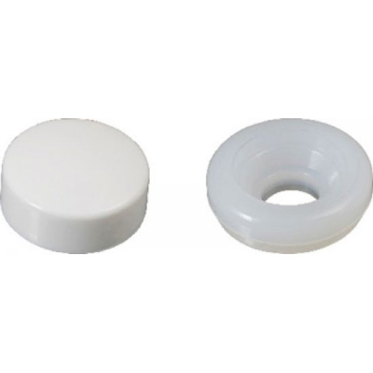 Support et capuchon  en nylon blanc MARINOX pour vis tête fraisée | Visserie nylon pour bateau et van | Taille 5/6
