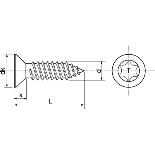 Vis inox A4 pour tôle Marinox tête fraisée torx 3,9 mm pour van et bateau | Visserie marine acier inoxydable | Dimensions