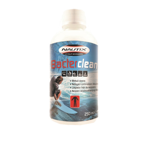 Bidon de 250 mL de bactéricide Nautix Bacterclean | Désinfection des combinaisons néoprène