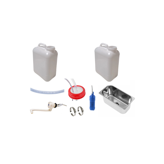 Kit eau pour van avec évier 13 L | Pack d'installation eau en fourgon et van aménagé - rigide