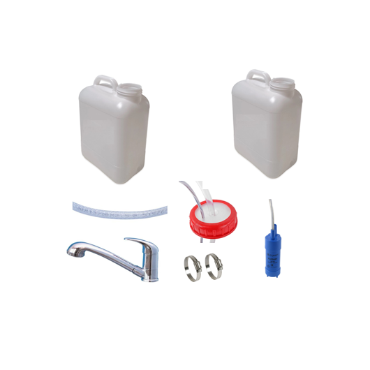 Kit eau pour van sans évier 10 L | Pack d'installation eau en fourgon et van aménagé - douchette