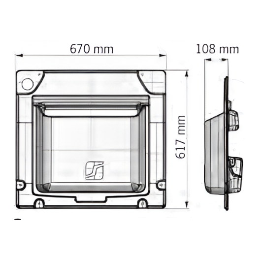 Habillage porte arrière vide poche - Ducato, Peugeot, Boxer après 2014 - dimensions