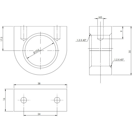 Anneau de remorquage/levage inox Osculati | anneau à fixer ø pour bateau | dimensions