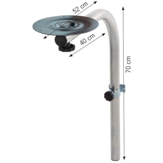 Pied de table pivotant confort Carbest | pied intérieur amovible pour van et fourgon aménagé | dimensions