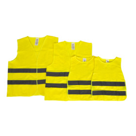 Pack 4 gilets jaune - dispositif de sécurité obligatoire - famille