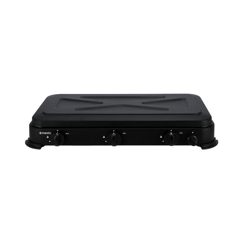 Réchaud à Gaz 2 Brûleurs LENDISIY Avec Plaque De Cuisson - Portable - 2100-2500W - Sac De Transport - Pour Camping Et Trekking