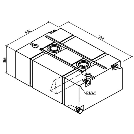 Réservoir V200 Lilie de 200 Litres | Stockage de l'eau propre ou grises dans les vans et bateaux | Dimensions