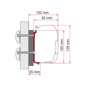 FIAMMA Adaptateur F45 S | Dethleffs Globebus intégral Adaptateur store F45 S - Dethleffs Globebus intégral - schéma