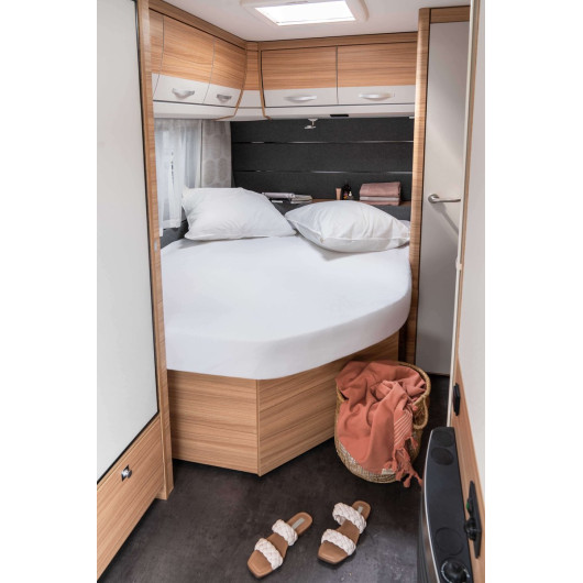 Drap-housse 160 cm en jersey - linge de lit camping-car, van et fourgon - intérieur