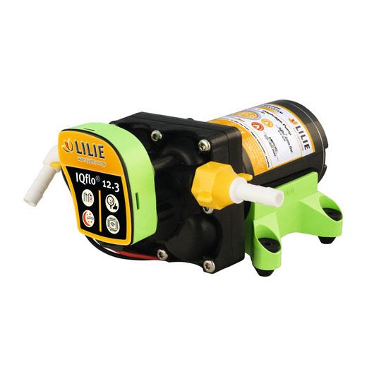 Pompe a eau Lilie 4 soupapes de 12,3 L/min | Pompe automatique pour bateau ou van aménagé : vue de côté