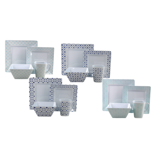 Set vaisselle Combarro - 16 pièces en mélamine - visuel