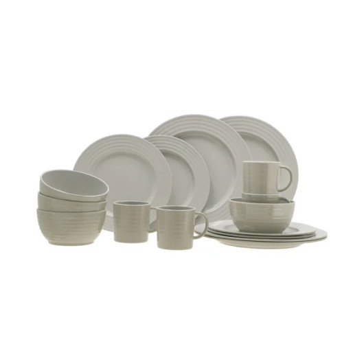 Set vaisselle Rota - 16 pièces en mélamine - beige