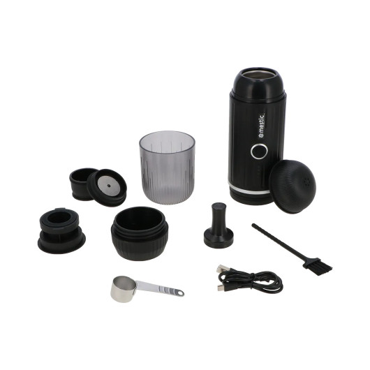 Cafetière portable MK-90 Mestic - machine à café avec batterie 7500 mAh - contenu