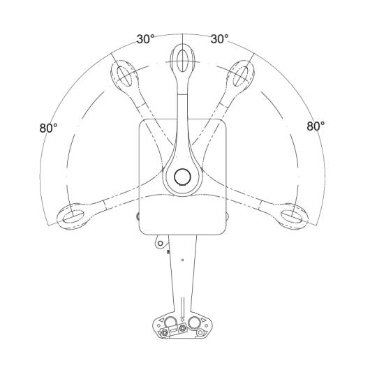 ULTRAFLEX B400 boitier commande voilier manette des gaz moteur | angle débattement