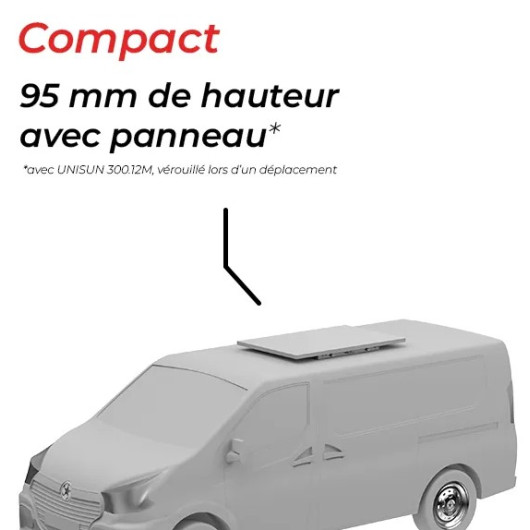 Support véhicule de loisirs inclinable Unifix 300.1 C Uniteck | Fixation panneau solaire van et fourgon | compact