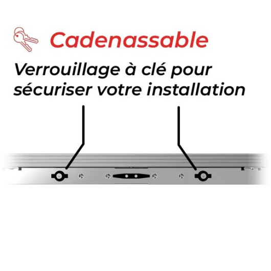 Support véhicule de loisirs inclinable Unifix 300.1 C Uniteck | Fixation panneau solaire van et fourgon | cadenassable