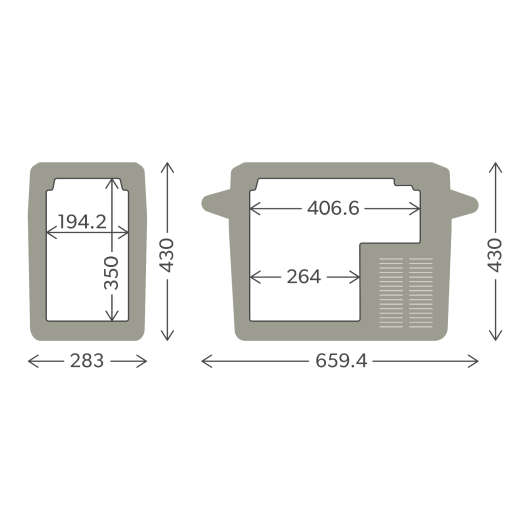 DOMETIC CoolFreeze CFF 20 glacière 12 V bateau, voiture et minivan - dimensions