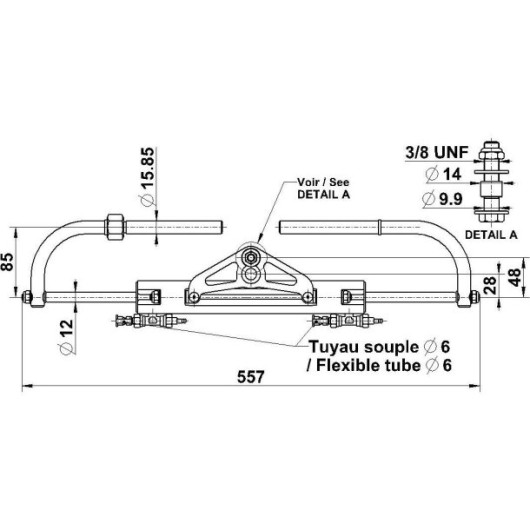 Kit de direction LS125 Pro L&S |Direction & accessoire nautique pour moteur bateau | encombrement