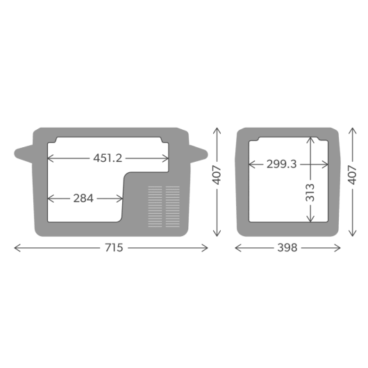Dometic CFF 35 - glacière portable à compression 34 L - dimensions
