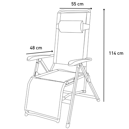 Fauteuil Relax R-Eco - mobilier de plein air pour camping-car - dimensions