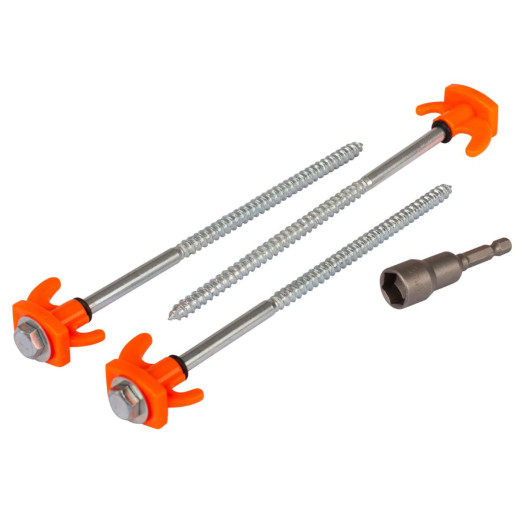 Lot de 20 piquets à visser - accessoires pour fixer auvent et tente - installation