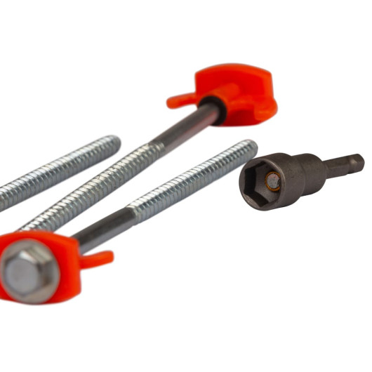 Lot de 20 piquets à visser - accessoires pour fixer auvent et tente - vissage