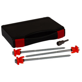 Lot de 20 piquets à visser - accessoires pour fixer auvent et tente - mallette