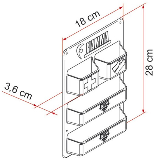 Pocket Kasset Fiamma | rangement de portillon pratique pour camping-car, van et fourgon aménagé | dimensions
