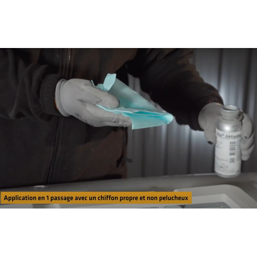 SIKA Aktivator 205, promoteur d'adhérence, préparation surface Sikaflex, Sikasil : vu application