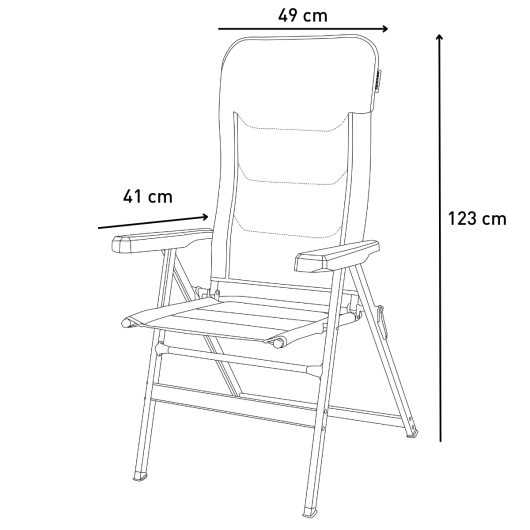 Fauteuil matelassé R-Eco - mobilier de camping ultra-compact - dimensions