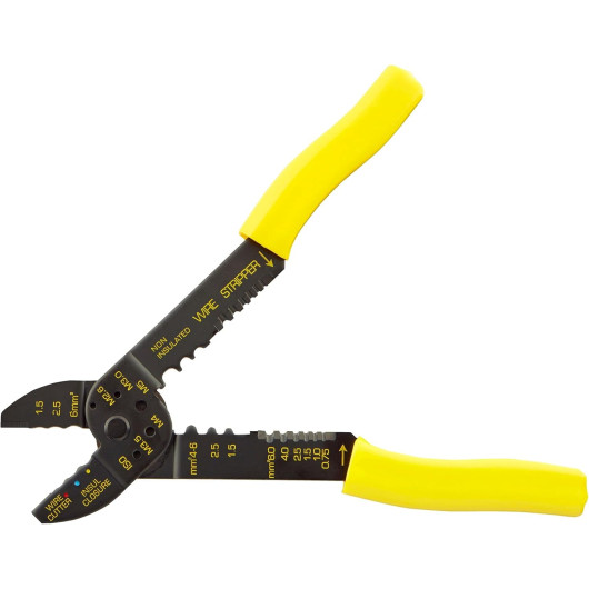 Pince pour dénuder et sertir Stanley pour câble de 1,5 à 6 mm² | Outillage de sertissage | Vue de côté