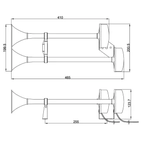 Avertisseur sonore 12V double trompe Seaworld| avertisseur de bateaux pour la sécurité en mer
