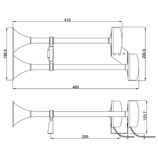 Avertisseur sonore 12V double trompe Seaworld| avertisseur de bateaux pour la sécurité en mer dimensions
