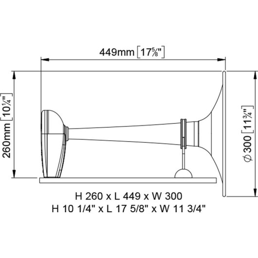 Avertisseur sonore MA1-C 12V Marco | signalisation et sécurité en bateau en navigation | dimensions