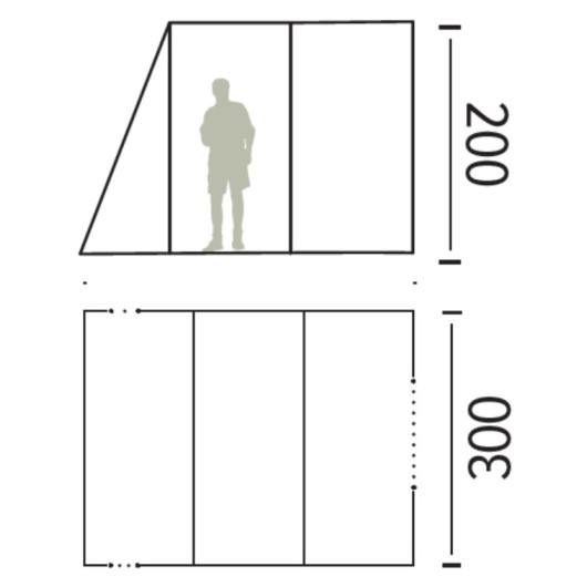 Auvent Trigano Bivouac Car | Autoportant latéral pour van aménagé, fourgon et monospace | dimensions