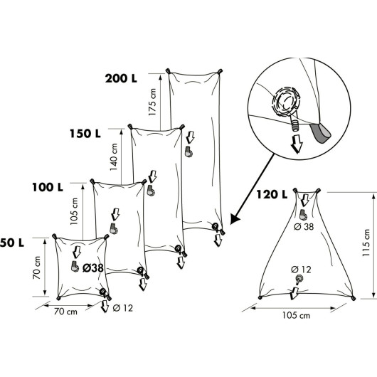 PLASTIMO Chambre 150 L pour reservoir souple