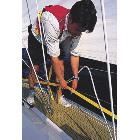 Ligne de vie jaune PLASTIMO - sangle à installer sur le pont du bateau, de 6 à 14 m
