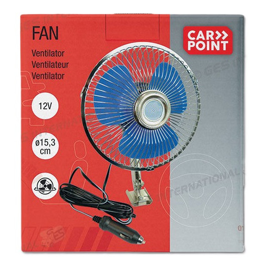 Ventilateur oscillant 12V Carpoint | Allume-cigare pour camping-car, fourgon, van et bateau | emballage