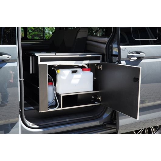 Kitchenette pour VW T7 Multivan Reimo | cuisine mobile van aménagé| compartiment réservoir eau propre et usée et stockage