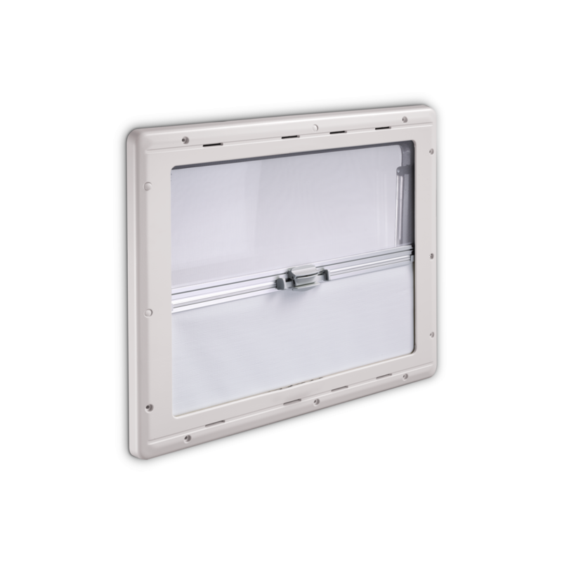 Fenêtre Latérale Pour Camping-car Tagtuell 700x400 Mm - Avec Moustiquaire, Ouverture Basculante, Blanc/Noir
