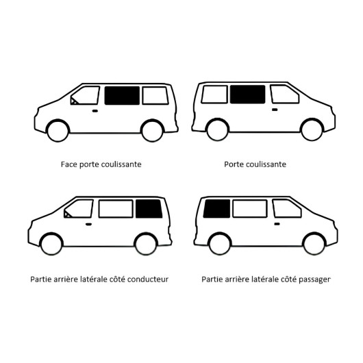 Baie latérale & arrière Carbest - fenêtre fixe ou coulissante pour Vito W639 - schéma