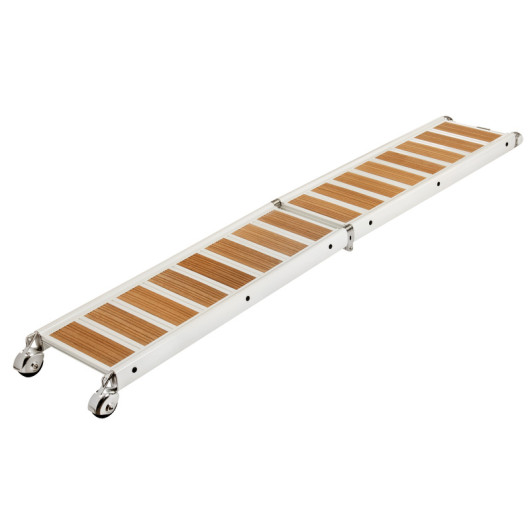 Passerelle pliante Aluminium vernis blanc Iroko Osculati | Passerelle & rampe bateau moteur voilier | anti-dérapante