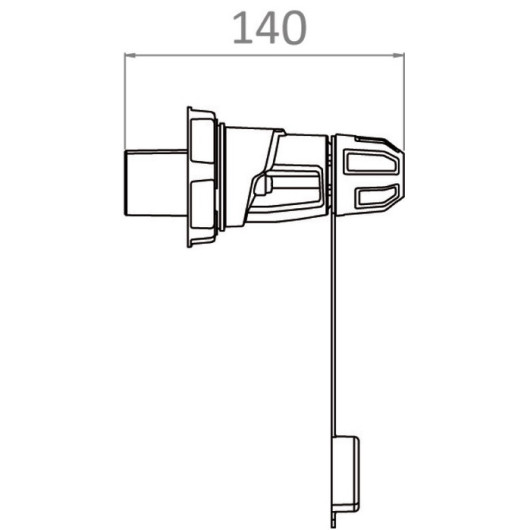 Connecteur Cruiser 3P 16A 230V OSCULATI | Prise alimentation électrique 230V bateau | dimensions