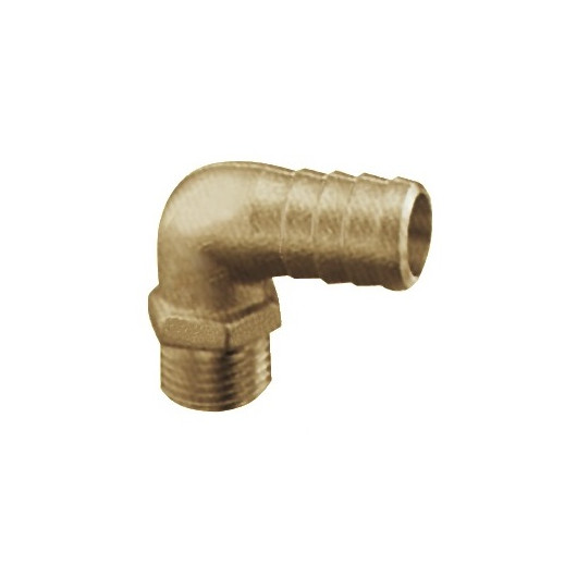 Embout cannelé laiton coudé 90° fileté mâle Osculati | Raccord plomberie bateau & camping-car