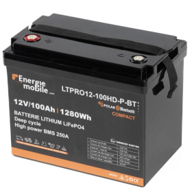 Energie Mobile Batterie Lithium LTPRO12-100 Ah HD-P-BT, vu de face