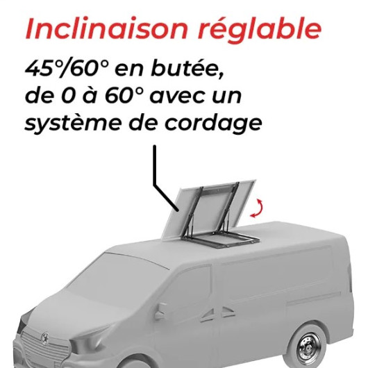 Support véhicule de loisirs inclinable Unifix 300.1 C Uniteck | Fixation panneau solaire van et fourgon | inclinaison réglable